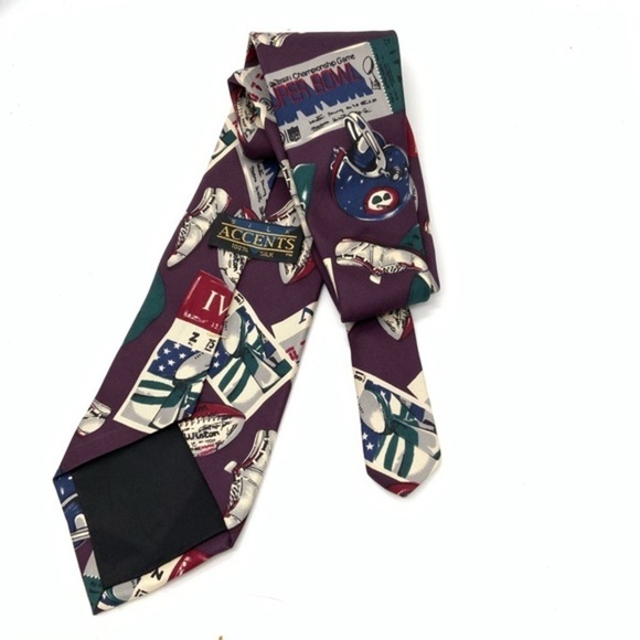 Super Bowl Football jerseys helmets footballs print silk tie - Picture 2 of 2